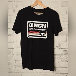 Cinch Cattle Company Graphic Tee Black Western Ranch Shirt Size M